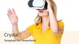  Presentation with video game - Theme featuring glasses isolated on white background background and a yellow colored foreground