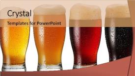  Presentation with beer - Presentation with glasses of beer on white background and a coral colored foreground
