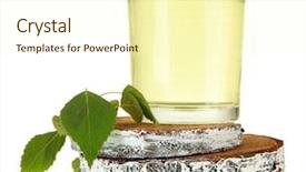  Presentation with glasses - PPT theme enhanced with glasses of birch sap isolated background and a cream colored foreground