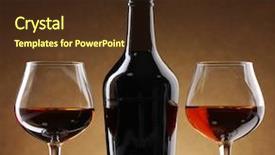  Presentation with brandy - Amazing PPT layouts having glasses of brandy and bottle backdrop and a tawny brown colored foreground