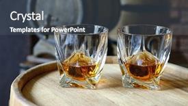  Presentation with brandy - Theme with glasses of brandy in cellar background and a dark gray colored foreground