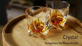  Presentation with brandy - Slides enhanced with glasses of brandy in cellar background and a gold colored foreground