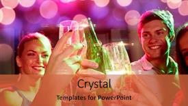  Presentation with corporate community impact celebration - Colorful theme enhanced with glasses of champagne and beer backdrop and a red colored foreground