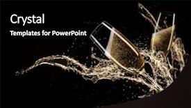  Presentation with two glasses of champagne - Theme enhanced with glasses of champagne celebration theme background and a black colored foreground