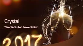  Presentation with two glasses of champagne - Audience pleasing PPT layouts consisting of glasses of champagne celebration theme backdrop and a  colored foreground