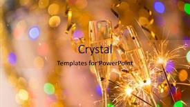  Presentation with two glasses of champagne - Theme enhanced with glasses of champagne celebration theme background and a gold colored foreground