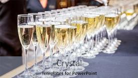  Presentation with cocktail party - PPT theme with glasses of champagne cocktail party background and a light gray colored foreground