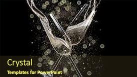  Presentation with two glasses of champagne - Presentation design having glasses of champagne levitating in the air celebration theme background and a tawny brown colored foreground