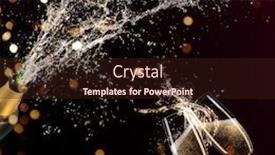  Presentation with celebration - Presentation featuring glasses of champagne levitating in the air celebration theme background and a wine colored foreground