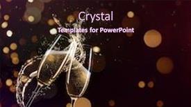  Presentation with two glasses of champagne - Presentation theme with glasses of champagne levitating in the air celebration theme background and a wine colored foreground