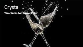  Presentation with two glasses of champagne - Colorful slides enhanced with glasses-of-champagne-levitating backdrop and a black colored foreground