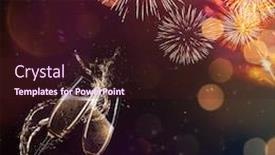  Presentation with celebration - PPT theme having glasses-of-champagne-levitating background and a wine colored foreground