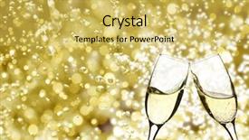  Presentation with champagne - Amazing presentation having glasses of champagne on bright backdrop and a yellow colored foreground