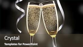  Presentation with champagne - Presentation with glasses of champagne with ribbons background and a tawny brown colored foreground