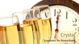  Presentation with strikes - Beautiful PPT theme featuring glasses-of-champagne-with-ribbons backdrop and a blonde colored foreground
