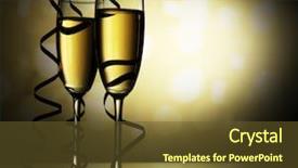  Presentation with two glasses of champagne - Slide deck enhanced with glasses of champagne with serpentine background and a tawny brown colored foreground