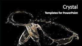  Presentation with champagne - Presentation theme consisting of glasses of champagne with splash background and a black colored foreground