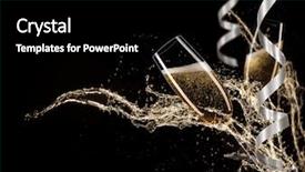  Presentation with splash - Amazing PPT layouts having glasses of champagne with splash backdrop and a black colored foreground
