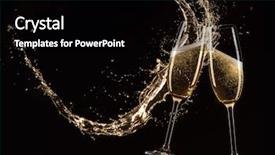  Presentation with champagne - PPT layouts enhanced with glasses of champagne with splash background and a black colored foreground