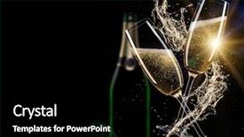  Presentation with champagne - PPT layouts having glasses of champagne with splash background and a black colored foreground
