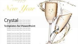  Presentation with fresh water splash green apple isolated white - Presentation theme featuring glasses of champagne with splash background and a white colored foreground