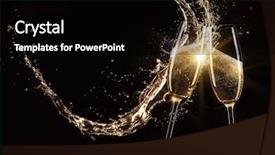  Presentation with champagne - Slides having glasses of champagne with splash background and a black colored foreground