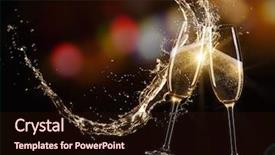  Presentation with splash - Theme enhanced with glasses of champagne with splash background and a wine colored foreground