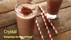  Presentation with milkshake - Colorful presentation theme enhanced with glasses of chocolate milkshake backdrop and a tawny brown colored foreground