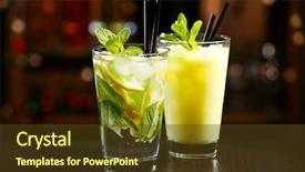  Presentation with cocktail bar - Theme featuring glasses of cocktails in bar background and a tawny brown colored foreground