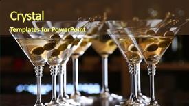  Presentation with cocktail bar - Slide deck consisting of glasses of cocktails on bar background and a tawny brown colored foreground