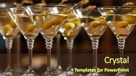  Presentation with bar - PPT theme consisting of glasses of cocktails on bar background and a tawny brown colored foreground
