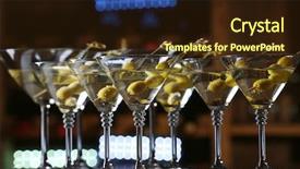  Presentation with glasses - Cool new PPT theme with glasses of cocktails on bar backdrop and a wine colored foreground