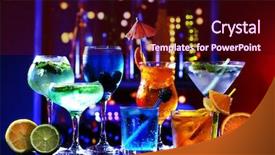  Presentation with bar - Colorful PPT layouts enhanced with glasses of cocktails on bar backdrop and a wine colored foreground