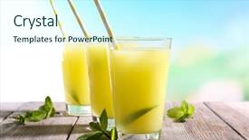  Presentation with colorful cocktails mojito red cocktail - Amazing PPT theme having glasses of cocktails on wooden backdrop and a cool aqua colored foreground