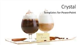  Presentation with cocktail - Colorful PPT layouts enhanced with glasses of coffee cocktail isolated backdrop and a  colored foreground