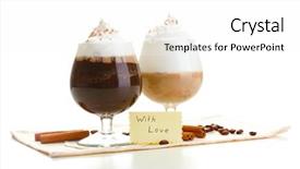  Presentation with cocktail - PPT theme featuring glasses of coffee cocktail isolated background and a white colored foreground