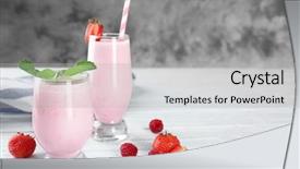  Presentation with milkshake - Presentation design with glasses of delicious milkshake background and a light gray colored foreground