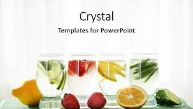  Presentation with vitamin - Beautiful PPT theme featuring glasses of different home made freshness healthy vitamin-fortified water on wooden table backdrop and a white colored foreground
