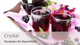  Presentation with blackcurrant - Slide set featuring glasses-of-fresh-blackcurrant-juice background and a light gray colored foreground