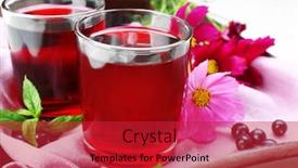  Presentation with blackcurrant - Audience pleasing slides consisting of glasses-of-fresh-blackcurrant-juice backdrop and a red colored foreground