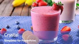  Presentation with smoothie - PPT layouts featuring glasses of fresh cold smoothie background and a teal colored foreground