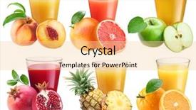  Presentation with juice - Theme featuring fresh juice and fruit background and a blonde colored foreground