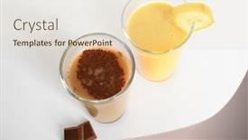  Presentation with protein - Theme featuring glasses of fresh protein shakes background and a lemonade colored foreground