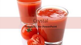  Presentation with tomato juice - Beautiful slide set featuring glasses of fresh tomato juice isolated on white backdrop and a red colored foreground