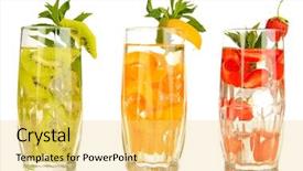  Presentation with fruit drink - Amazing slides having glasses of fruit drinks backdrop and a yellow colored foreground