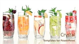  Presentation with cold drink - Beautiful slides featuring glasses of fruit drinks backdrop and a cream colored foreground