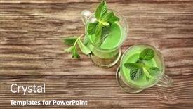  Presentation with healthy juice - Colorful theme enhanced with glasses-of-green-healthy-juice backdrop and a violet colored foreground