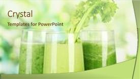  Presentation with green bamboo on green - Colorful presentation enhanced with glasses of green vegetable juice on bamboo mat on green background backdrop and a soft green colored foreground