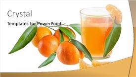  Presentation with healthy juice - Beautiful PPT theme featuring mandarins on brown background backdrop and a white colored foreground
