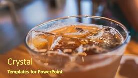  Presentation with cold coffee - Amazing PPT theme having glasses-of-iced-cold-coffee backdrop and a tawny brown colored foreground